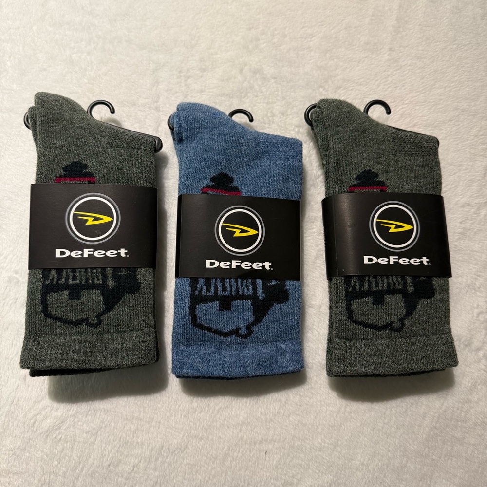 DeFeet Woolie Boolie Wool blend crew socks 6” The Shock Howse sz small Hike Run